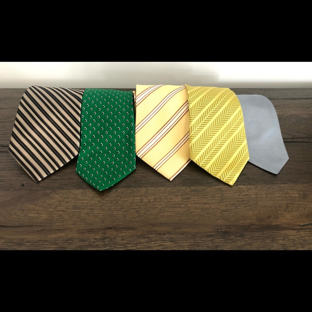 Set of Five Male Ties Summer Colors